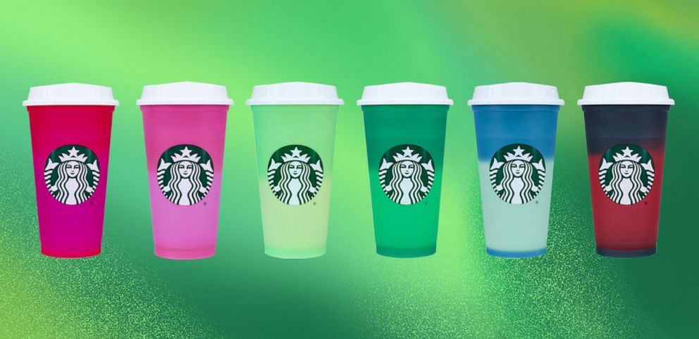 PHOTO: Color changing reusable cups from Starbucks. 
