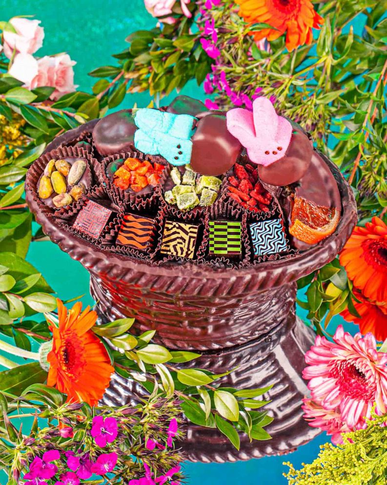 PHOTO: An edible chocolate Easter basket made by Compartes.