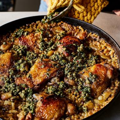 PHOTO: One-Pan Garlicky Chicken Couscous from Carolina Gelen's new cookbook, "Pass the Plate."