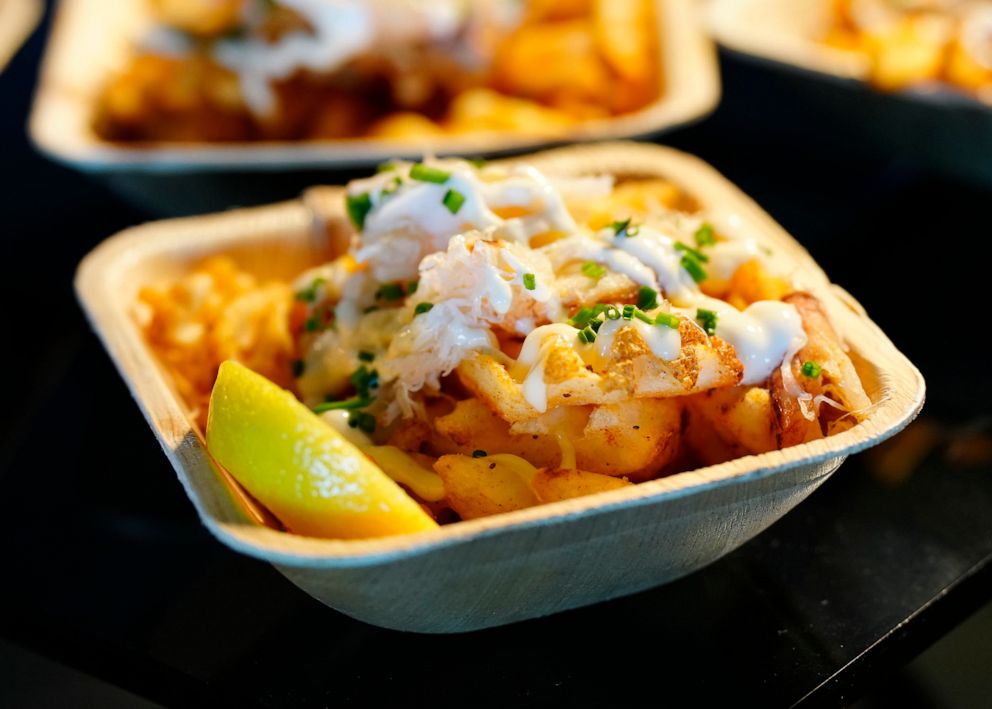 PHOTO: New Old Bay waffle fries with crab and aioli.