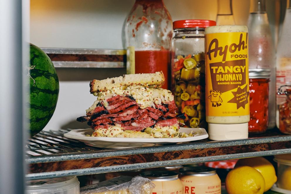 PHOTO: A pastrami sandwich with tangy dijonayo.