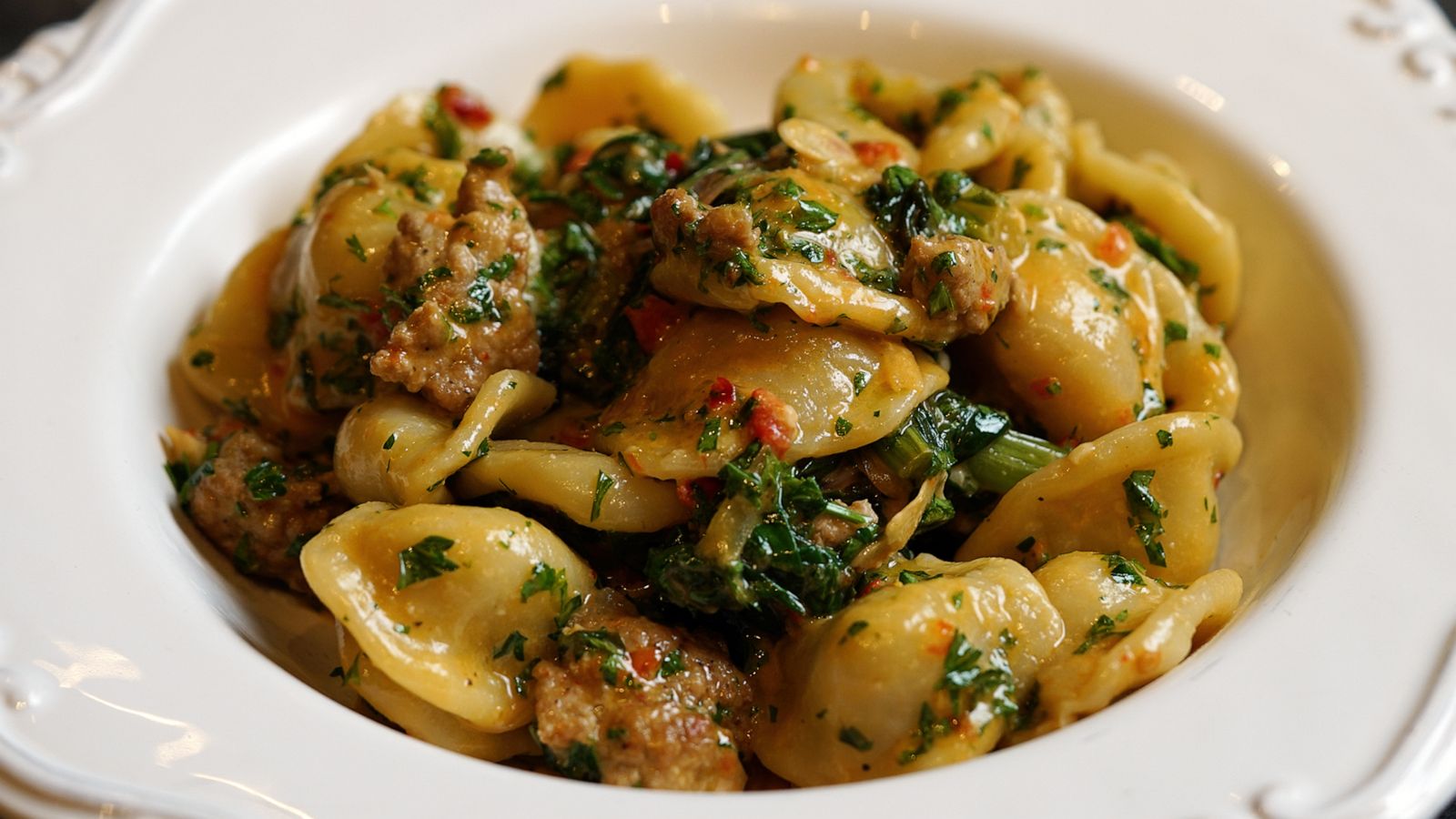 PHOTO: Chef David Nayfeld makes orecchiette pasta with broccolini and sausage