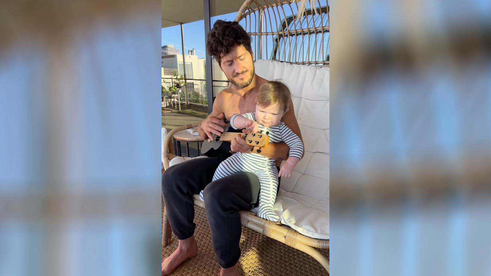 PHOTO: Valentin Chmerkovskiy and his son are seen in a video posted by Jenna Johnson Chmerkovskiy to her Instagram account on Nov. 27, 2023.