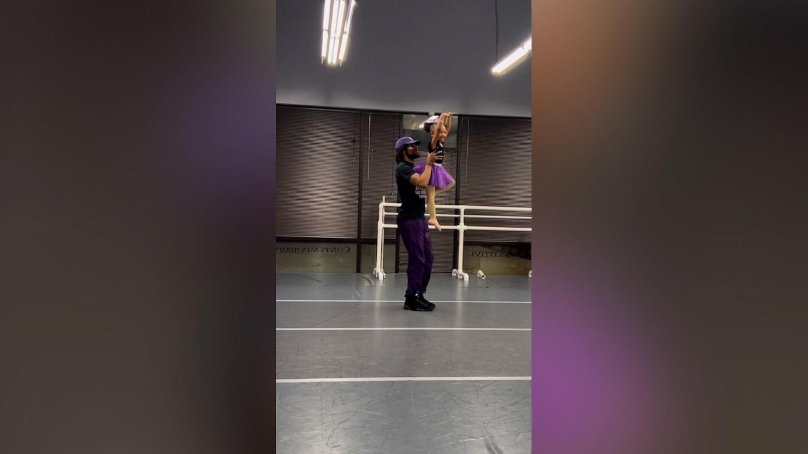 PHOTO: Benjamin Watkins of Houston, Texas posted a clip on Instagram featuring himself and his daughter Ava learning a routine while at a dance studio.