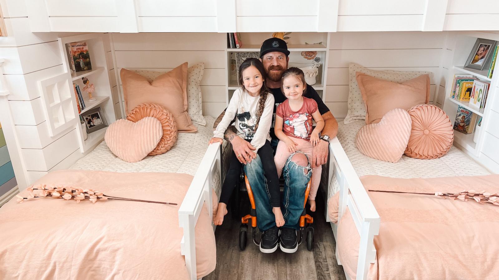 PHOTO: Dan Kotter built a custom bunkbed and play space for his three youngest daughters.