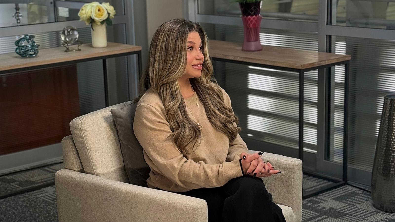 PHOTO: Danielle Fishel speaks during an interview with "Good Morning America," which aired Oct. 16, 2024.