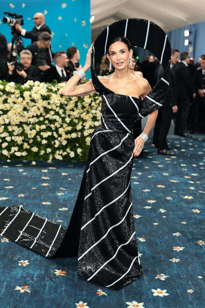 Demi Moore attends the 2025 Met Gala Celebrating "Superfine: Tailoring Black Style" on May 05, 2025 in New York City.