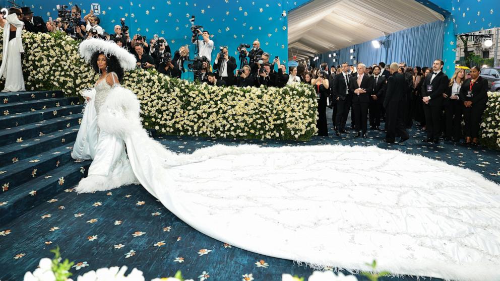 Diana Ross attends the 2025 Met Gala Celebrating "Superfine: Tailoring Black Style" on May 05, 2025 in New York City. 