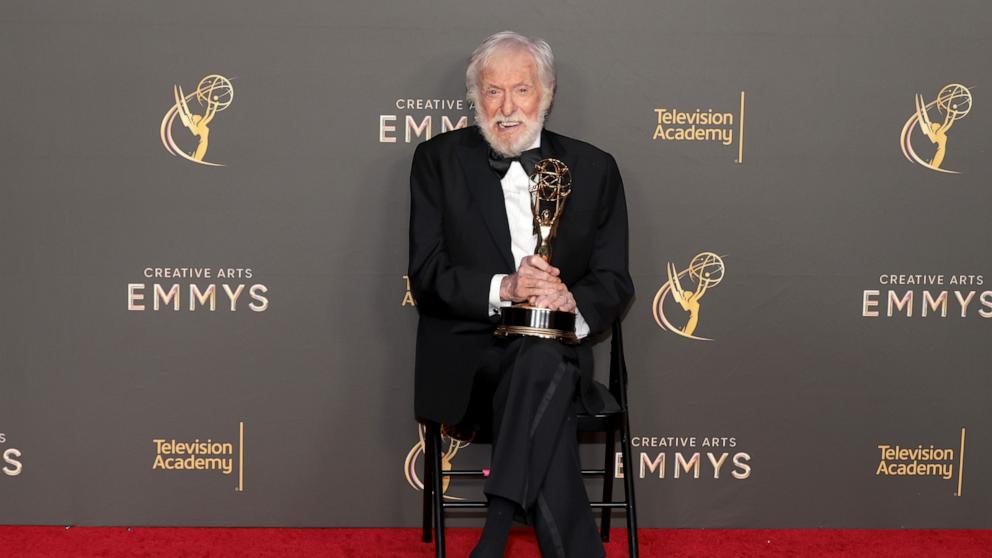 Dick Van Dyke, winner of the Emmy Award for Outstanding Variety Special (Pre-Recorded) for Dick Van Dyke 98 Years of Magic, attends the 76th Creative Arts Emmys Winner's Walk on September 07, 2024 in Los Angeles, California.