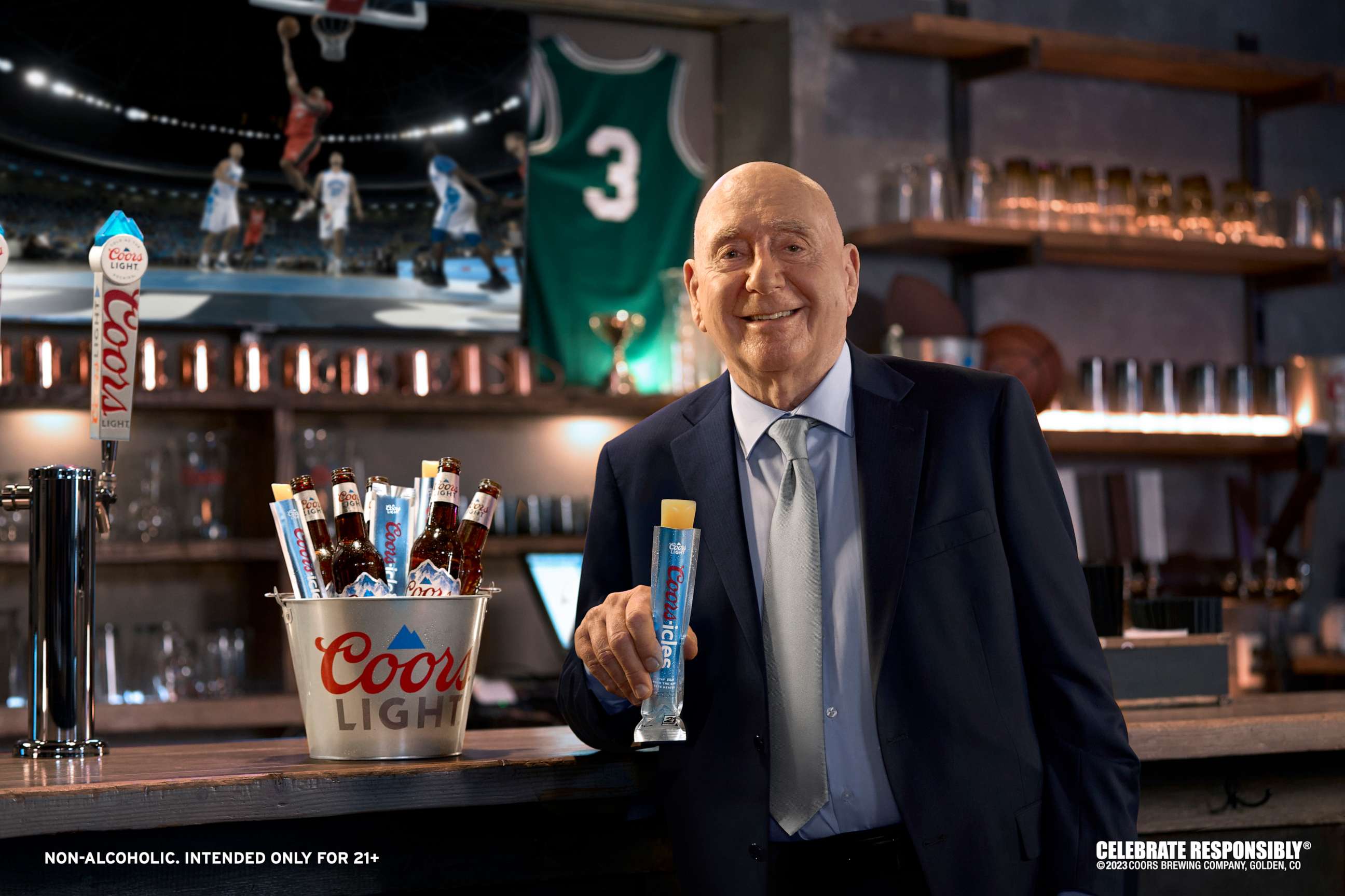 PHOTO: Dick Vitale holds a Coors-icle the new non-alcoholic beer-flavored ice pop.
