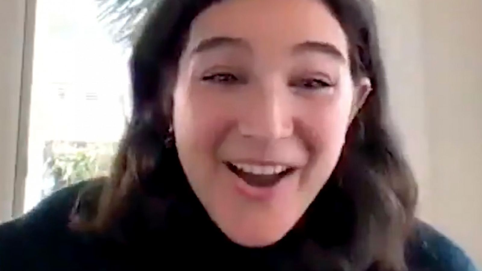 PHOTO: Gabby Baldacchino reacts to hearing she is joining the cast of “Disenchanted” in a video posted, May 17, 2021.