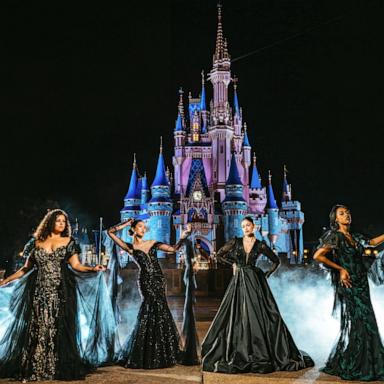 PHOTO: The Disney Villains collection includes four gowns featuring popular characters Ursula, Maleficent, the evil Queen and Jafar. 