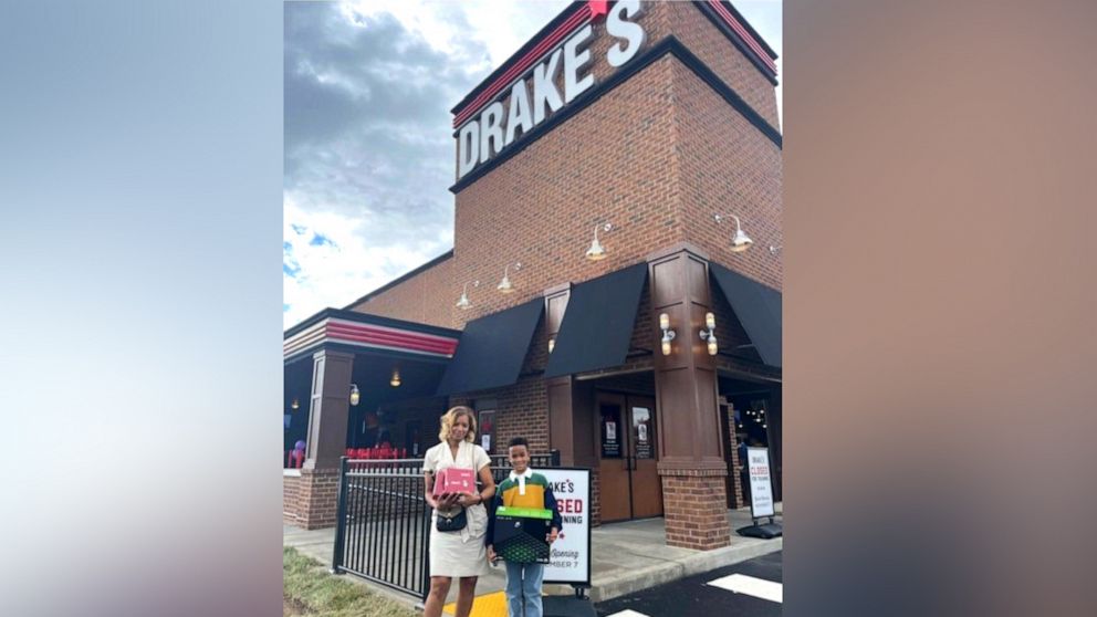 PHOTO: Nash with his grandmother, Detra Johnson, outside of Drake's restaurant in the Leestown area of Lexington, Ky.