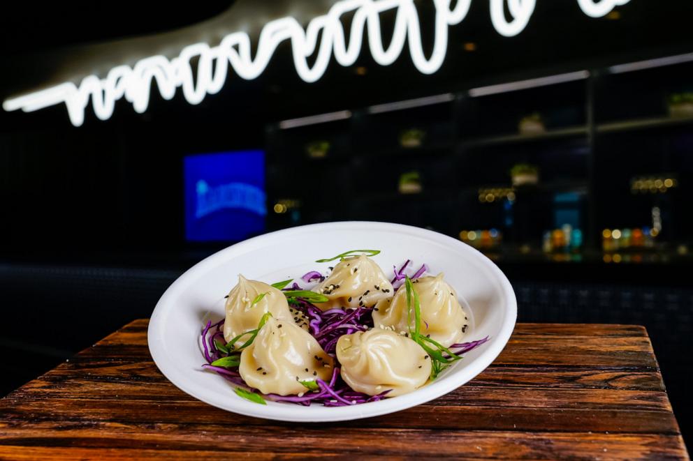 PHOTO: A plate of Lil’ Dumpers steamed pork soup dumplings at T-Mobile Park.