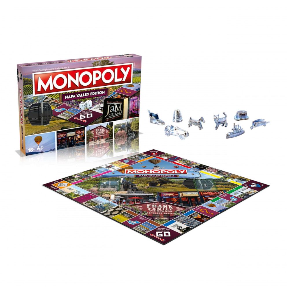 PHOTO: The new Monopoly Napa Valley Edition board game and pieces.