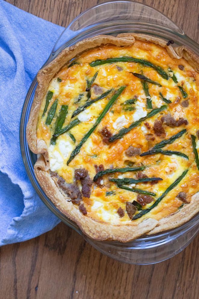 PHOTO: A homemade asparagus quiche.