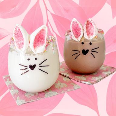 How to make festive Easter bunny ear glass toppers.