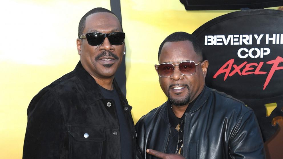 Eddie Murphy, Martin Lawrence arrives at the Los Angeles Premiere Of Netflix's "Beverly Hills Cop: Axel F" on June 20, 2024 in Beverly Hills, California. 