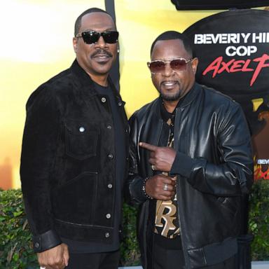 Eddie Murphy, Martin Lawrence arrives at the Los Angeles Premiere Of Netflix's "Beverly Hills Cop: Axel F" on June 20, 2024 in Beverly Hills, California. 