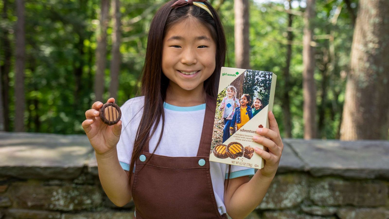 PHOTO: A Girl Scout holds a box of this year's new Adventurefuls.