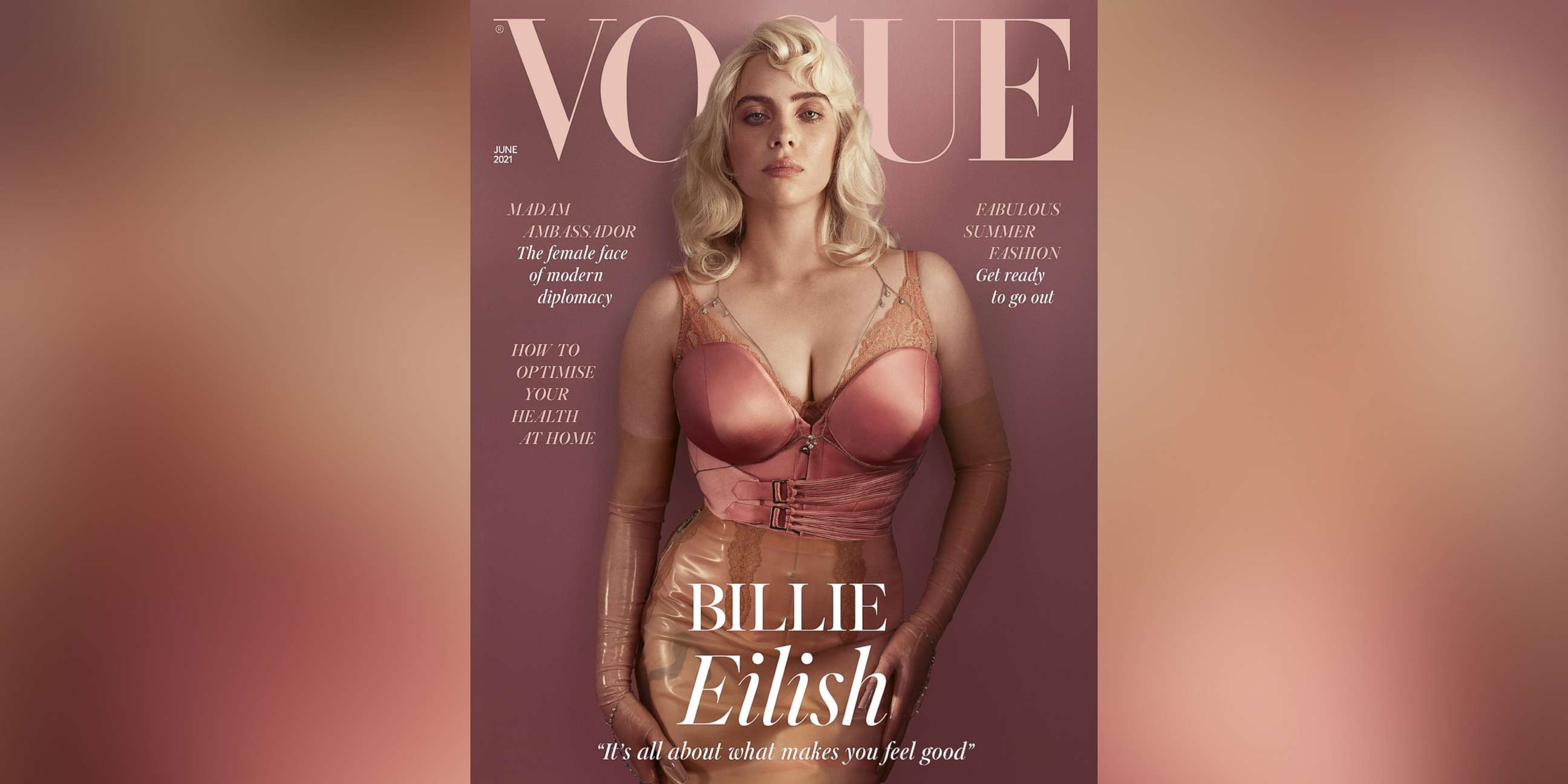 PHOTO: Pop star Billie Eilish is featured on the cover of the June 2021 issue of British Vogue magazine.