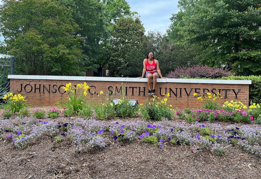 PHOTO: Richards started visiting HBCUs in 2020. During the first leg of her journey, she traveled to schools in Pennsylvania, Delaware, Maryland, Washington, D.C., Virginia and North Carolina, including Johnson C. Smith University in Charlotte.