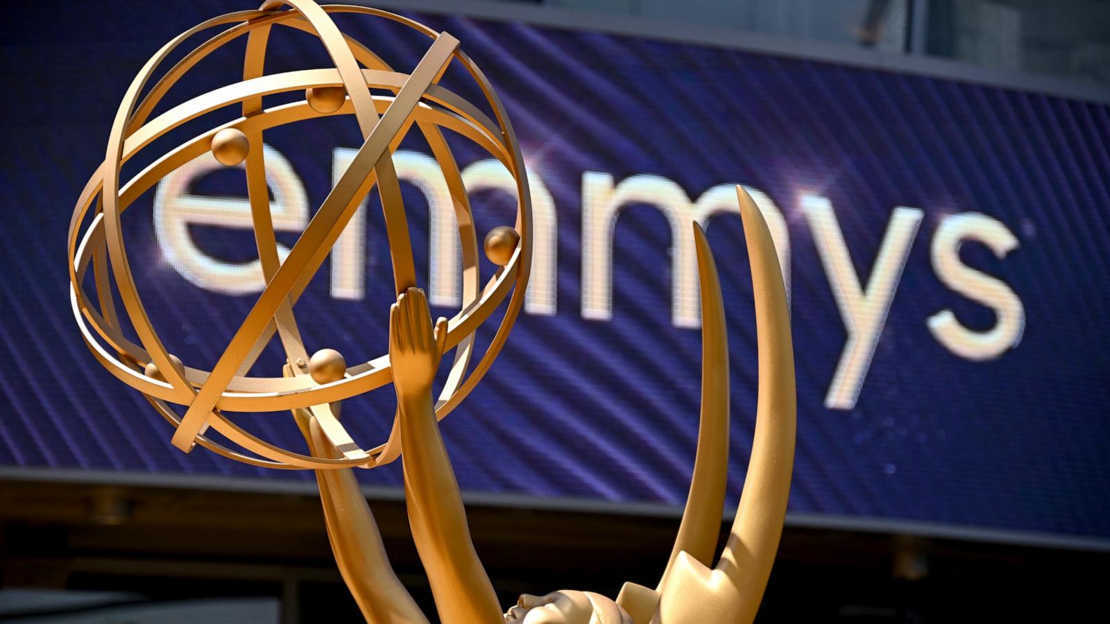 An Emmy statue is seen ahead of the 74th Emmy Awards at the Microsoft Theater in Los Angeles, California, on September 12, 2022.