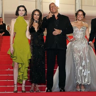 PHOTO: Meadow Rain Walker, Jordana Brewster, Vin Diesel, Michelle Rodriguez and Neal Moritz arrive for the screening of the film "The Fast and the Furious" at the 79th edition of the Cannes Film Festival in Cannes, southern France on May 13, 2026. 