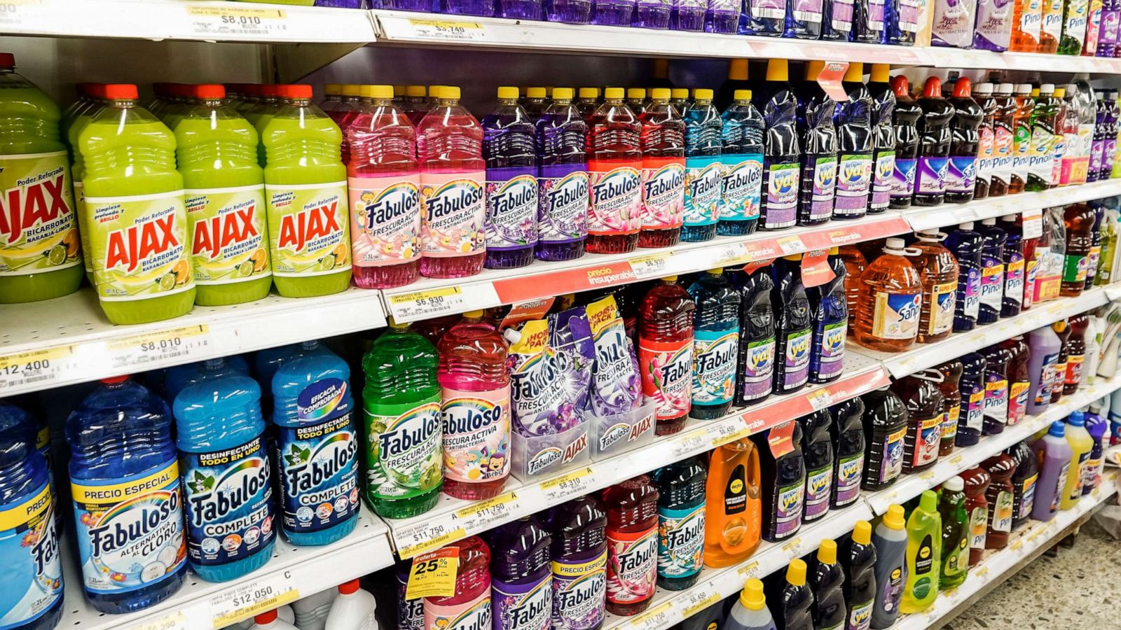 PHOTO: Fabuloso cleaning supplies is pictured in a supermarket aisle on Jan. 20, 2019.