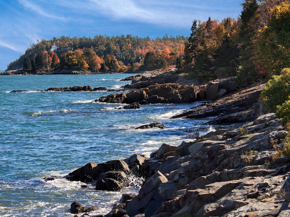 PHOTO: The rocky shore of Bar Harbour, Me., Nov.8, 2013.