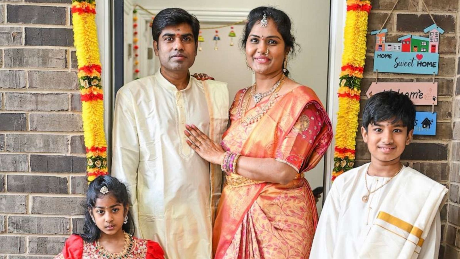 PHOTO: Srinivasrao and Supraja Alaparthi pictured with their children in an undated photo.