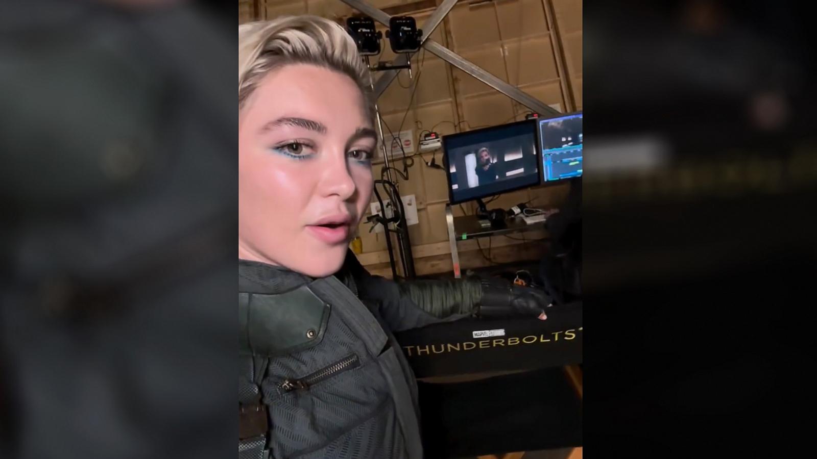 PHOTO: Florence Pugh on the set of Marvel Studios' "Thunderbolts" in a video Pugh shared to Instagram on March 27, 2024.