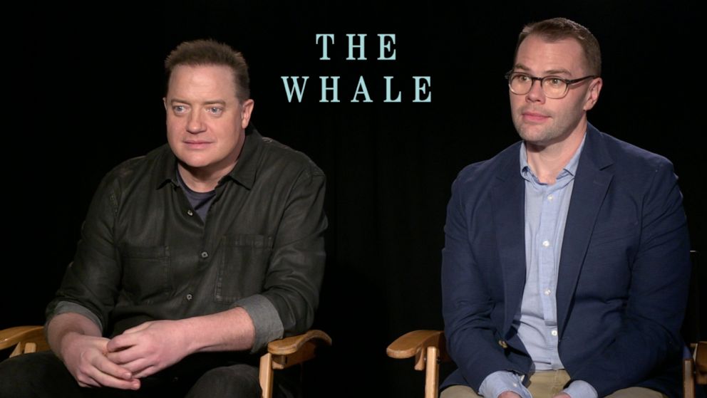 FOTO: Brendan Fraser und Drehbuchautor Samuel D. Hunter sprechen darüber "Der Wal" Film.