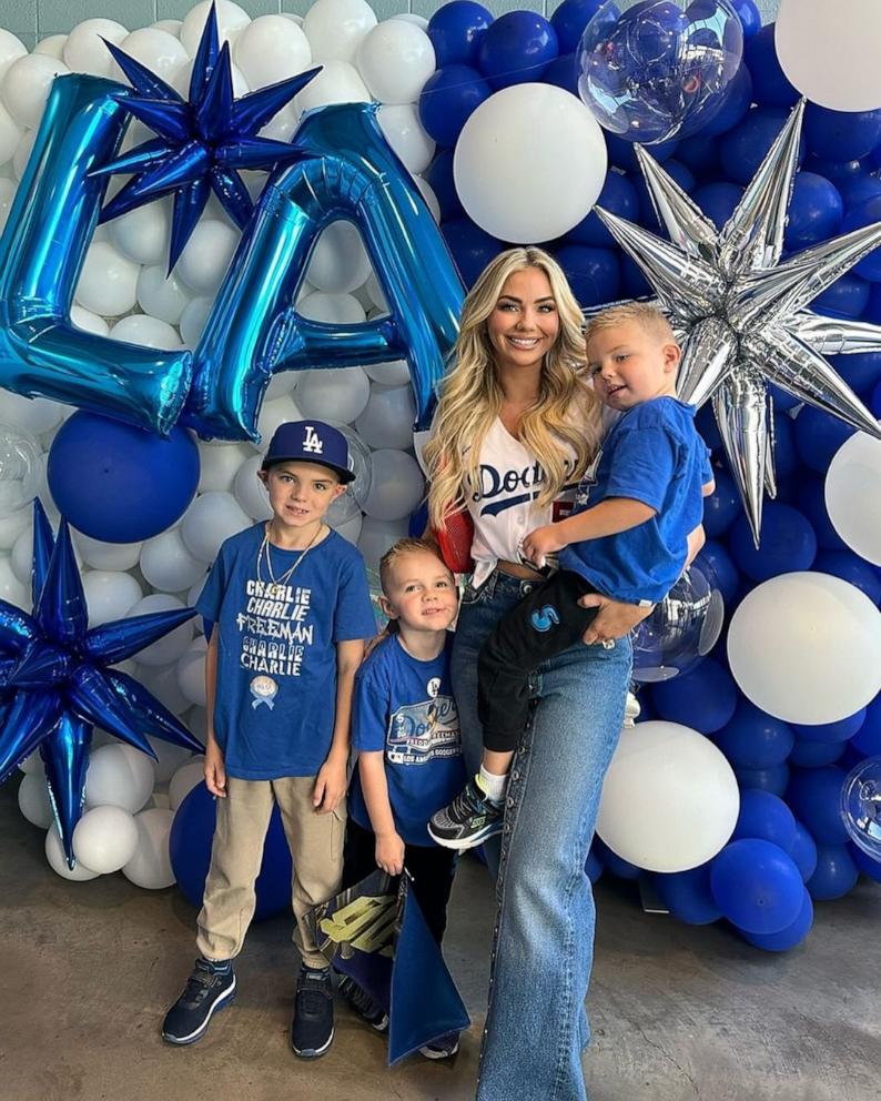 PHOTO: Chelsea Freeman and her children in a photo she posted to Instagram on the day of World Series Game 1.