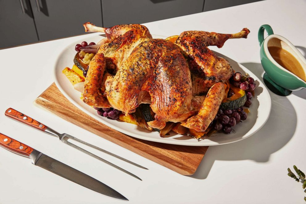 PHOTO: A spatchcocked turkey for Thanksgiving from Martha Stewart and Uber Eats new Grocery Aisles.