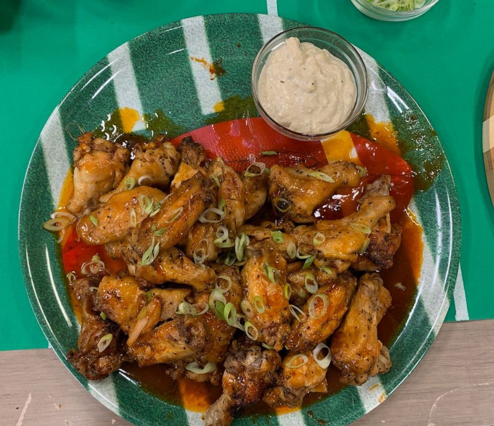 PHOTO: Gina Neely's honey sriracha wings with blue cheese dressing.