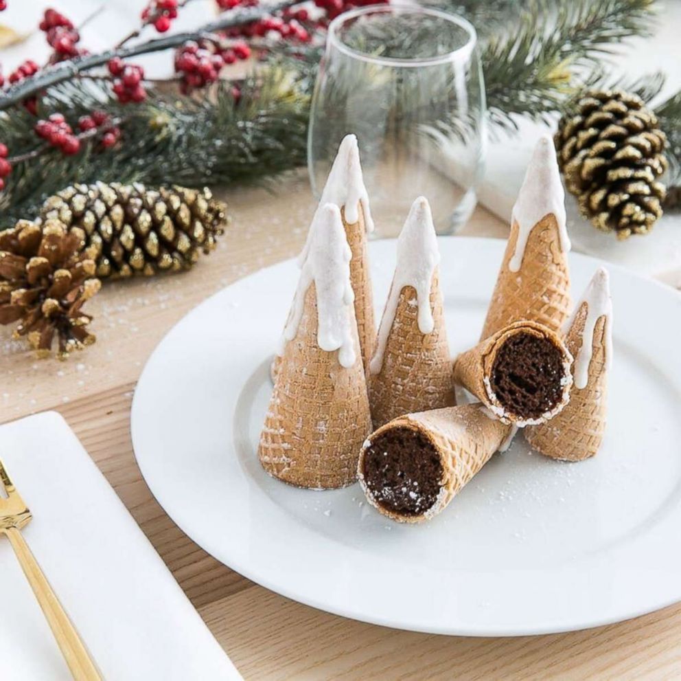 PHOTO: Snow-capped cake cones are a festive party dessert.