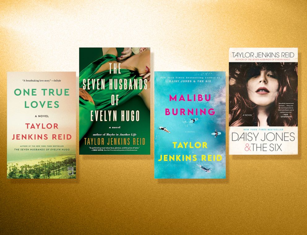 Taylor Jenkins Reid’s bestselling books: “Malibu Rising,” “The Seven Husbands of Evelyn Hugo,” “Daisy Jones and the Six” and “One True Loves.”