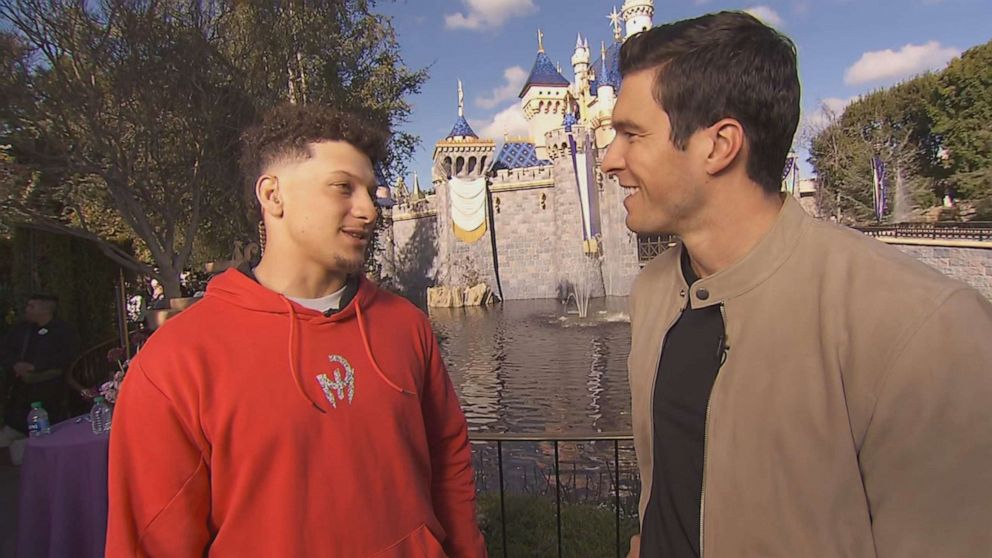 PHOTO: Kansas City Chiefs Patrick Mahomes spoke to "Good Morning America" from Disneyland.