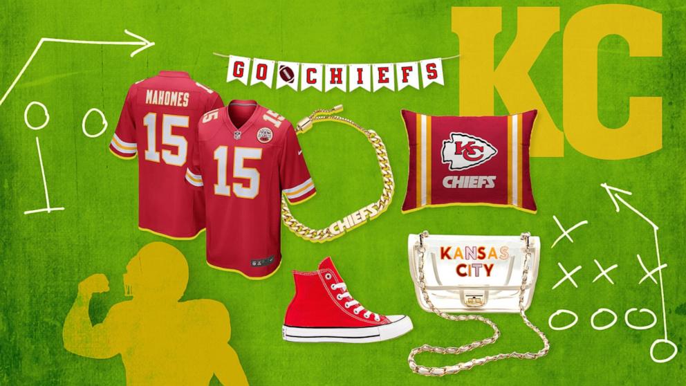 Apparel and accessories to support Kansas City in Super Bowl 58.