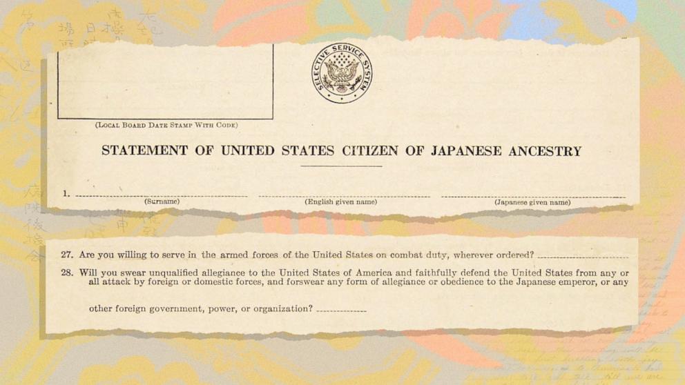 PHOTO: The U.S. War Department and the War Relocation Authority issued a Statement of United States Citizen of Japanese Ancestry, informally known as the “loyalty questionnaire” for all Japanese American men to complete in 1943.