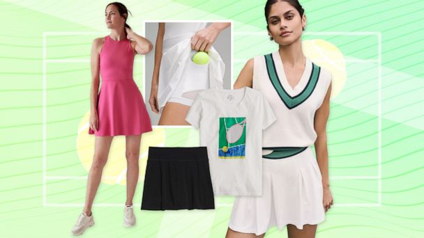 slim fit dress slacks Women's Tennis Dress with Built-in Shorts Scalloped Green Golf Dress R –  Attraco main image 1
