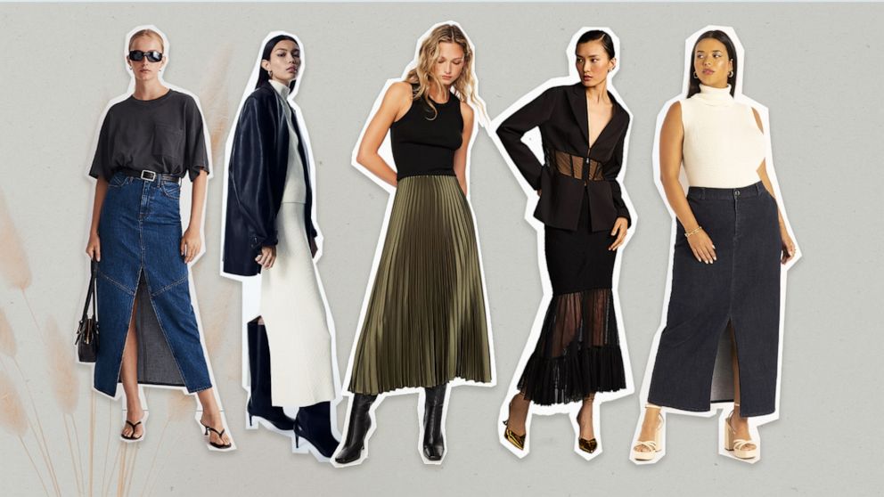 Maxi skirts are everywhere: Shop denim, knit and more fall skirt