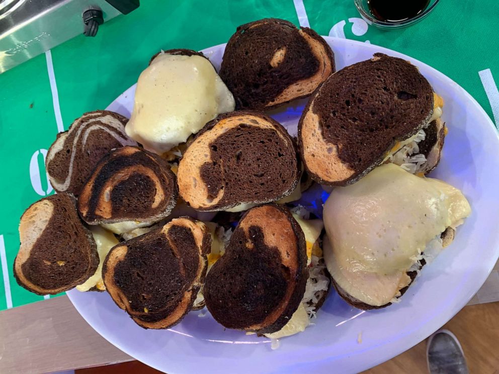 PHOTO: Chef Damaris Phillips' Reuben burgers with swiss cheese and Kentucky style Russian dressing.