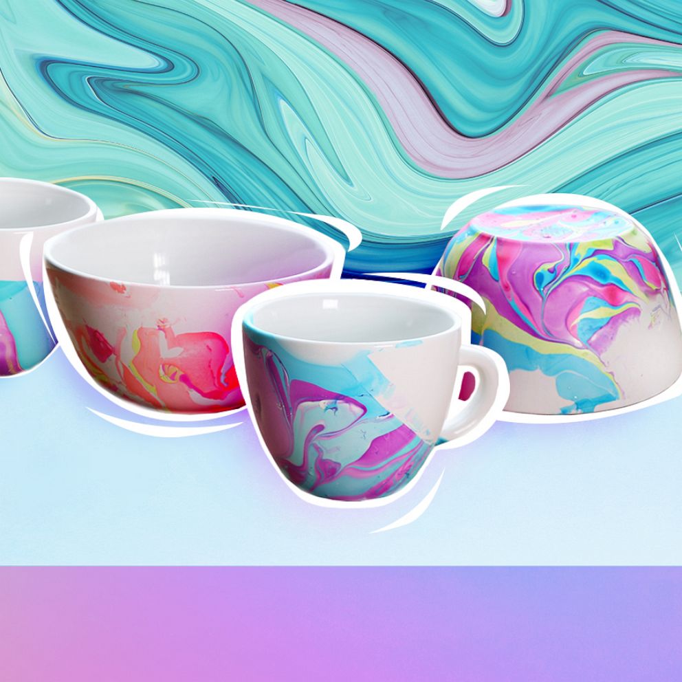DIY idea: How to make water marble mugs, bowls - Good Morning America