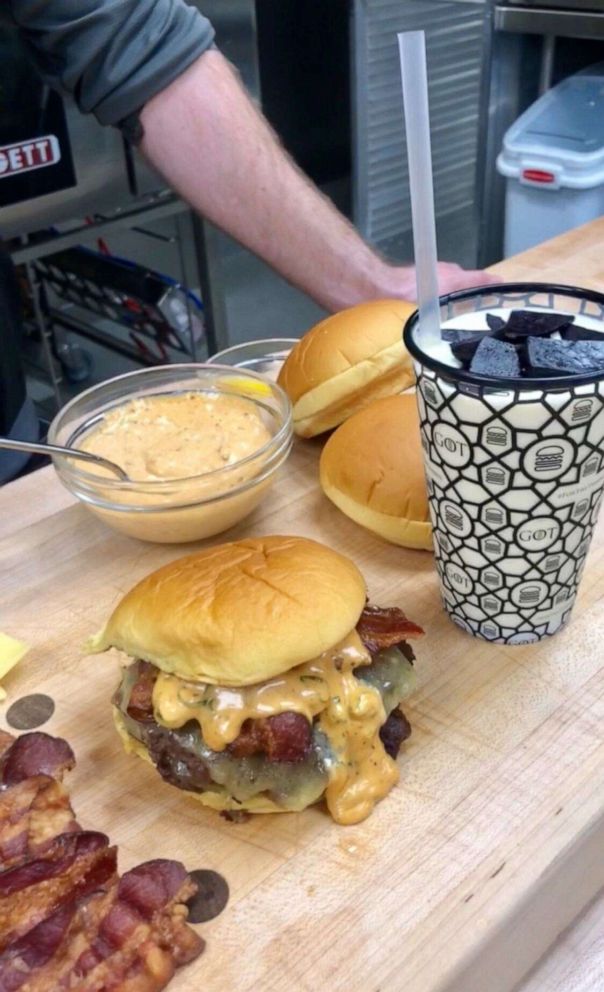 PHOTO: The brand new Dracarys burger and Dragonglass shake inspired by "Game of Thrones" at the Shake Shack innovation kitchen in New York City. 