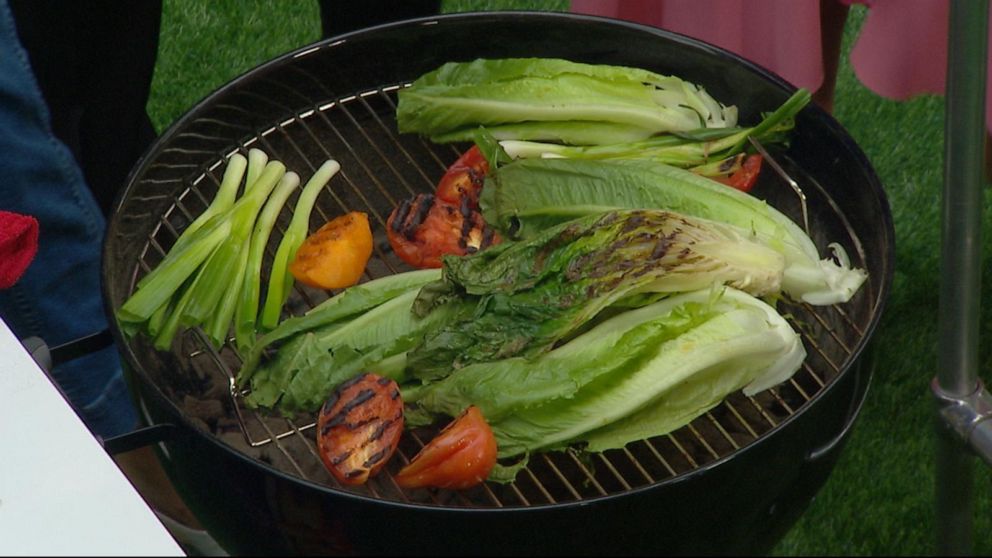 PHOTO: Lettuce and veggies on the grill make a delicious charred salad.