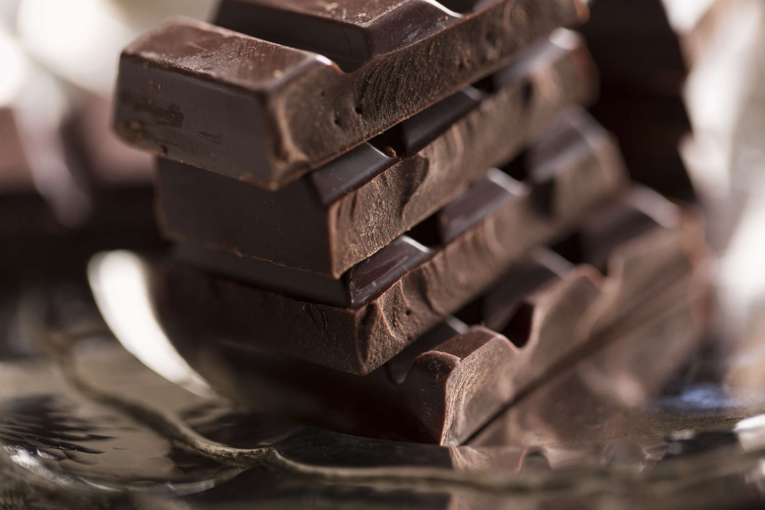 PHOTO: Pieces of dark chocolate are stacked in an undated stock photo.