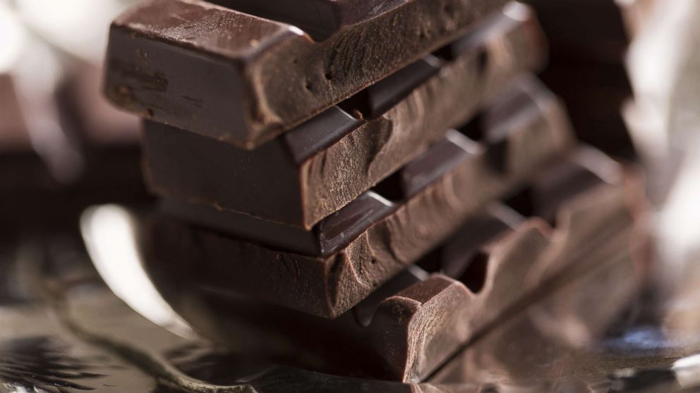 PHOTO: Pieces of dark chocolate are stacked in an undated stock photo.