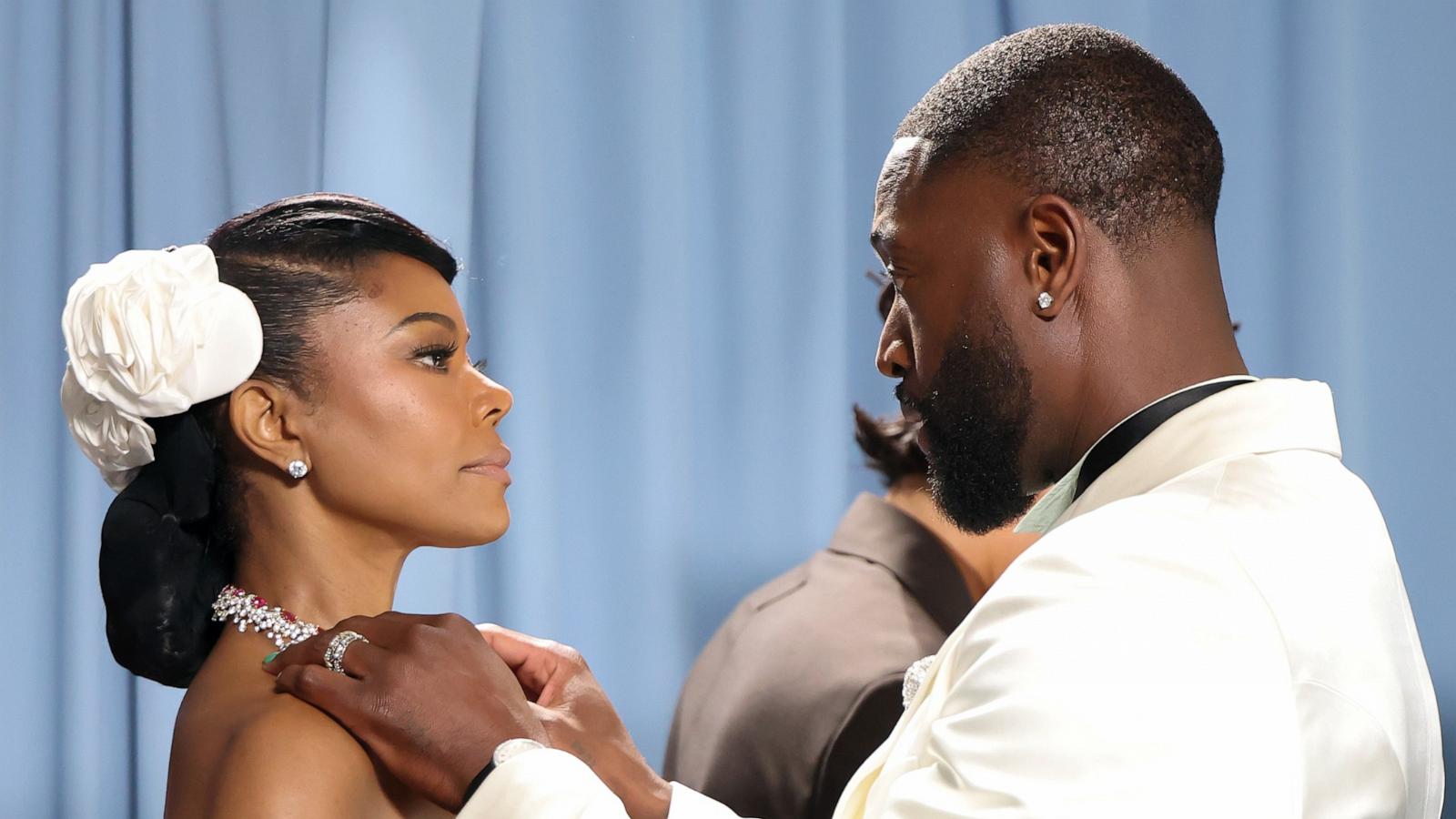 Gabrielle Union Wade and Dwyane Wade attend the 2025 Met Gala Celebrating "Superfine: Tailoring Black Style" on May 05, 2025 in New York City.